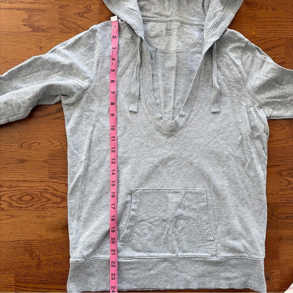 Gap Women Hoodie Shirt Top Long Sleeve S Pullover Jersey Cotton V Scoop Neck VTG - Picture 3 of 5